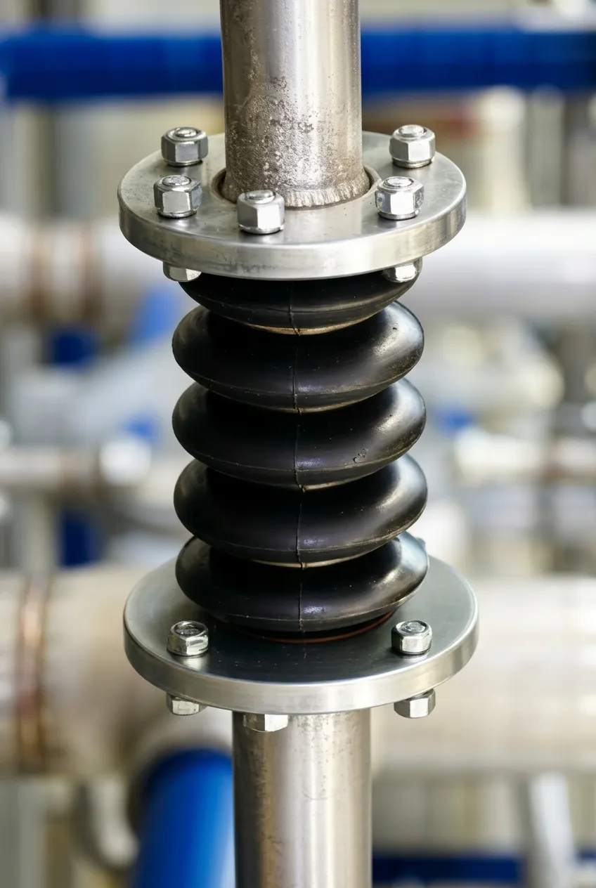 Rubber flexible expansion joint for vibration control