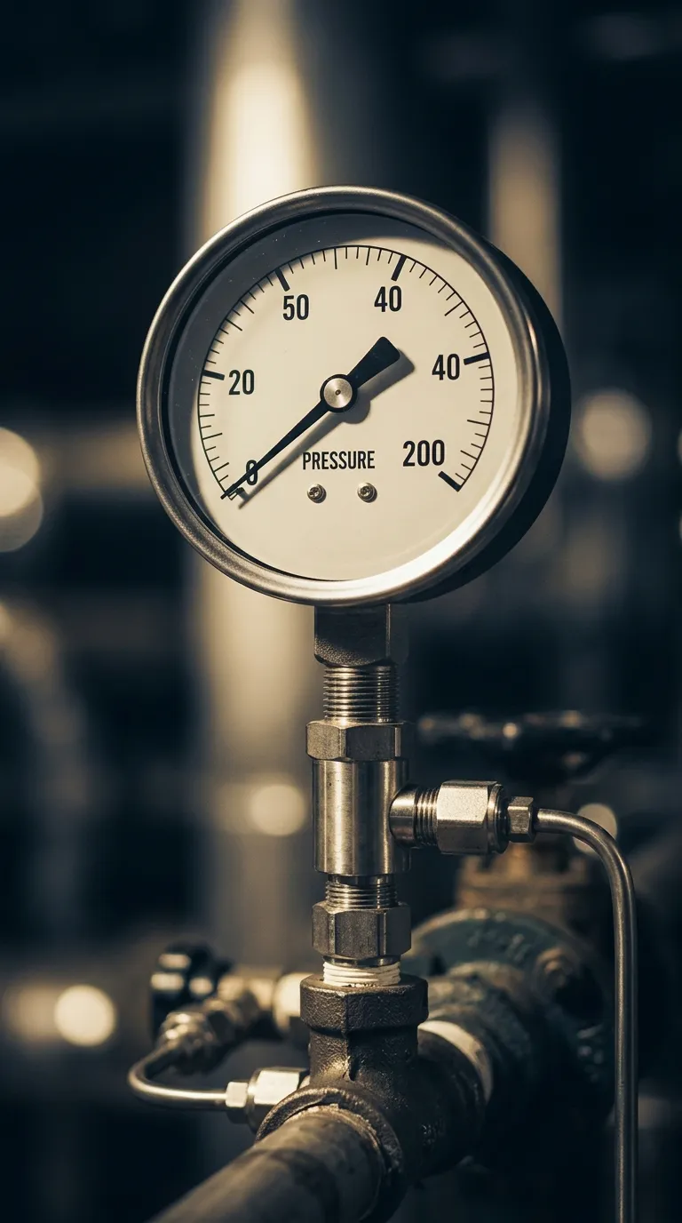 Analog industrial fluid pressure gauge dial