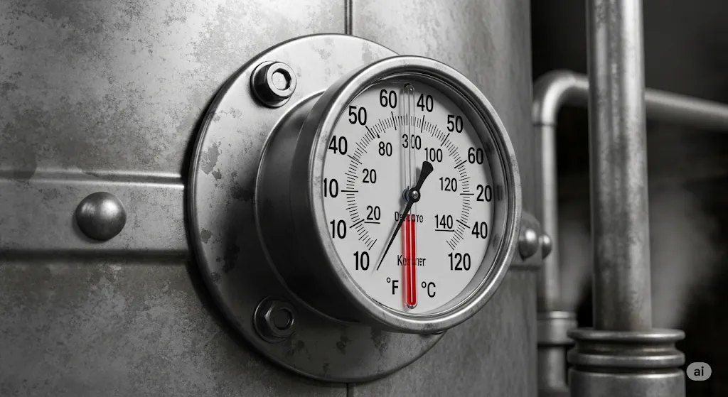 Industrial dial thermometer for piping systems